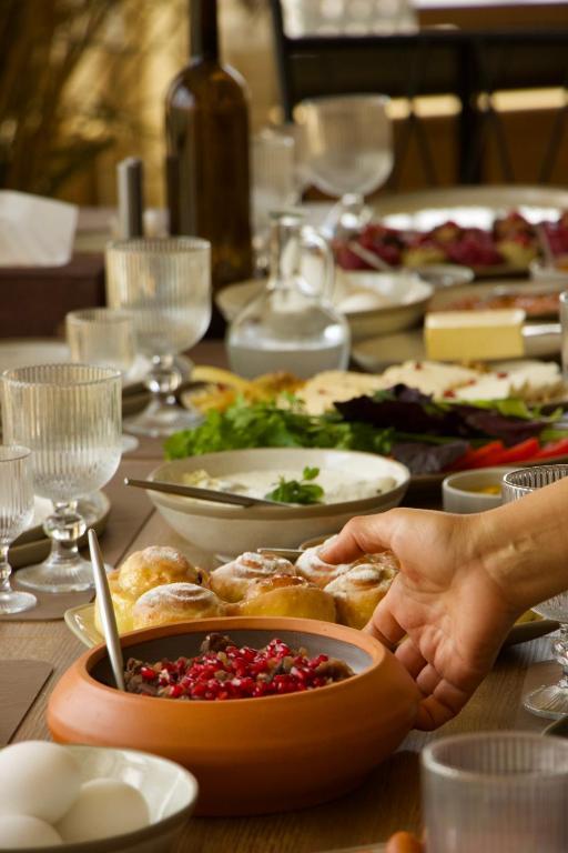 Breakfast pastries and dishes