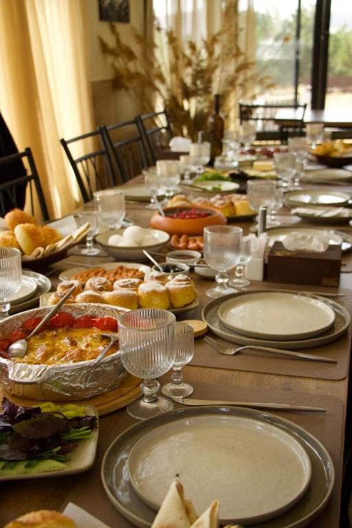 Dining room set for breakfast